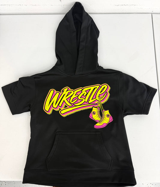 Retro “Wrestle” short sleeved hoodie
